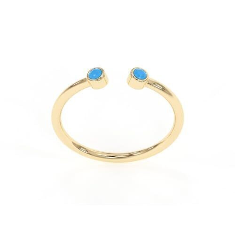 7461 Blue Turquoise Rings, 18K Gold Rings Teen Girls That Don't Tarnish